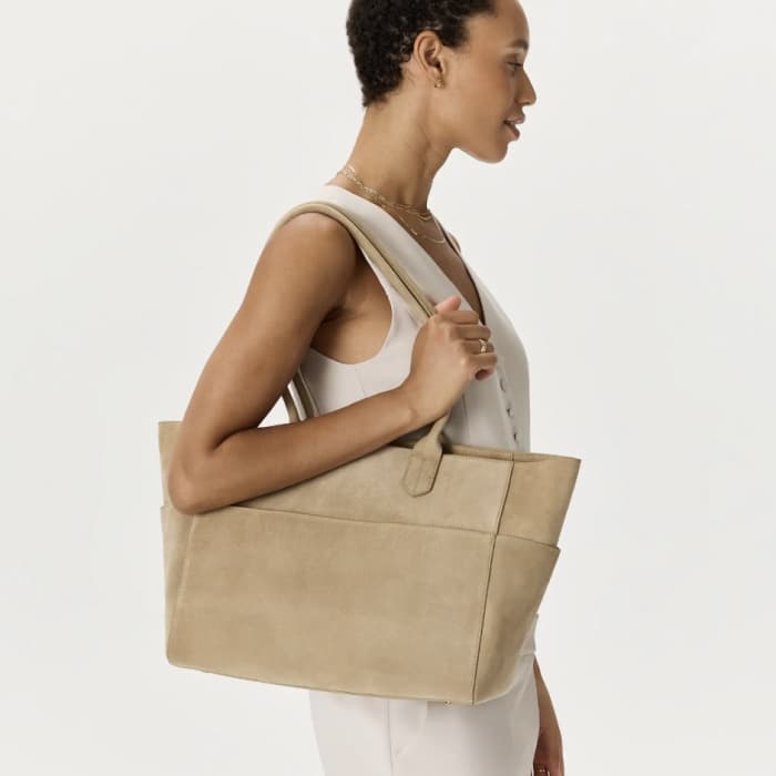 Quince Italian Suede Shopper Tote