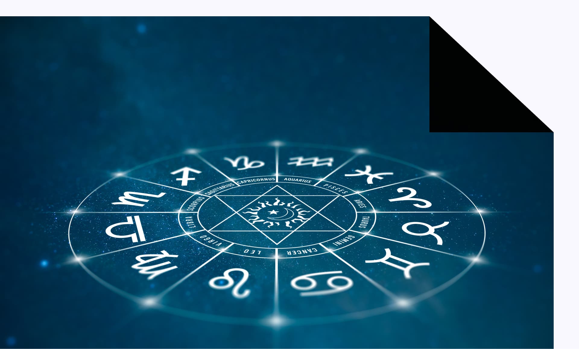 Zodiac signs inside of horoscope circle