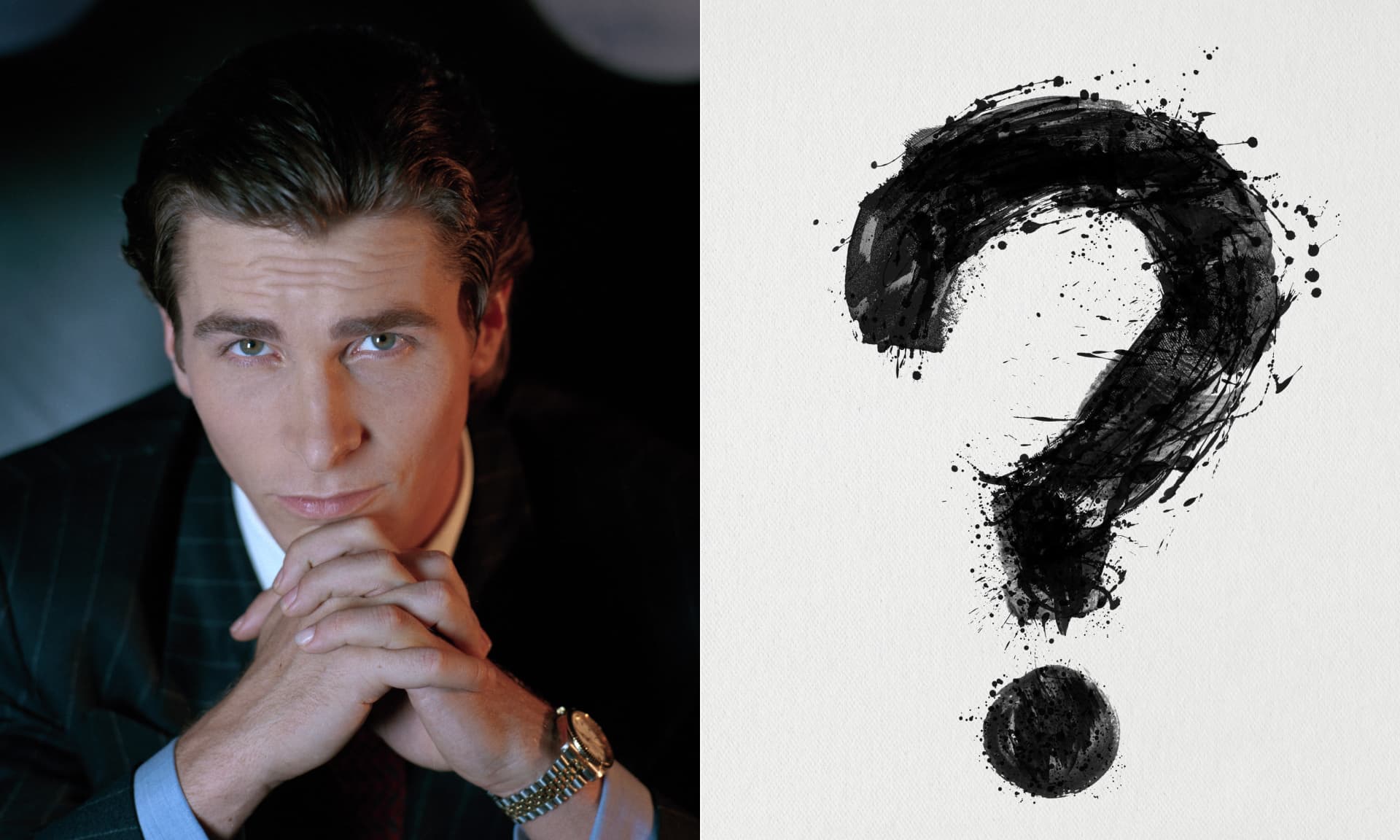 Christian Bale on the set of American Psycho